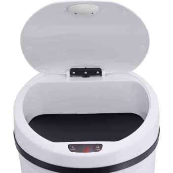 Ribelli Edelstahl Mülleimer - Abfalleimer mit Sensor - automatisches Öffnen und Schließen 60L weiß - B-Ware Transportschaden Kosmetisch