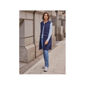 esmara® Damen Longweste, leger geschnitten (marine, L(44/46)) - B-Ware sehr gut