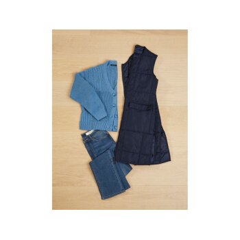 esmara® Damen Longweste, leger geschnitten (marine, L(44/46)) - B-Ware sehr gut
