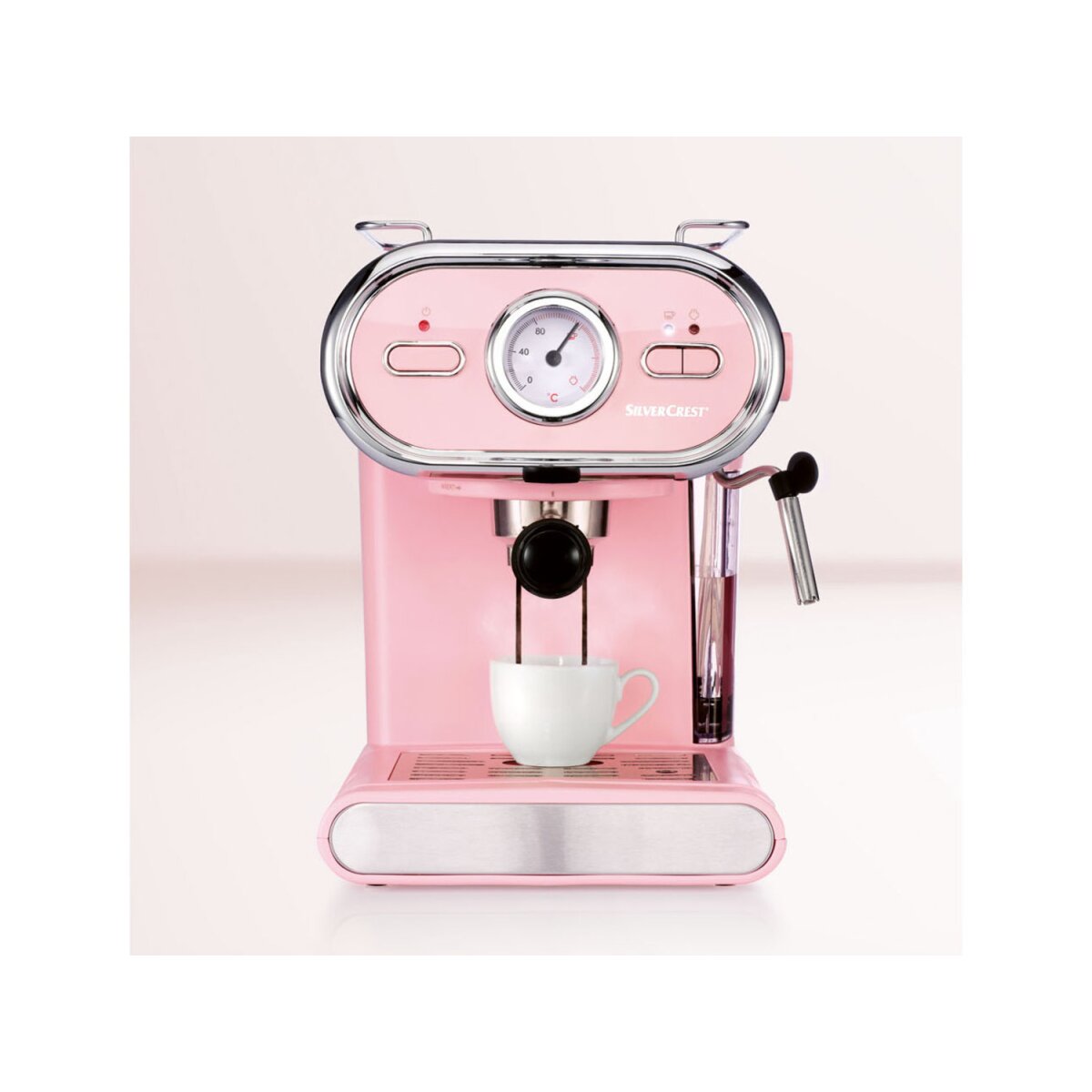 SILVERCREST® KITCHEN TOOLS Espressomaschine/Siebträger Pastell rosa SEM  1100 D3 - B-Ware sehr gut, 76,99 €