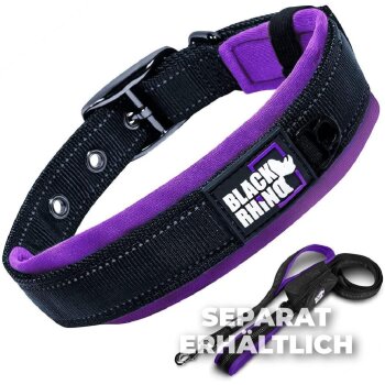 Black Rhino Comfort Halsband, Neopren, gepolstert, Groß, 48-59 cm, lila/schwarz - B-Ware neuwertig
