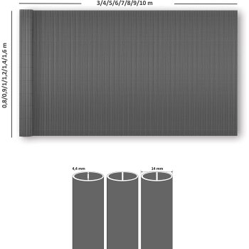 Ribelli® PVC Sichtschutzmatte mit Steg, 90 x 300 cm, anthrazit - B-Ware neuwertig