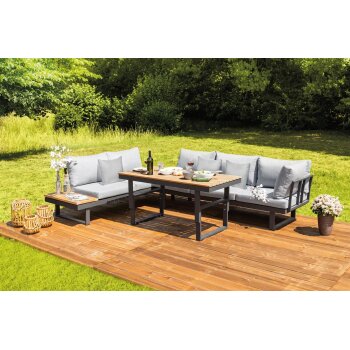 greemotion Lounge-Set San Jose, Schwarz/Grau - B-Ware neuwertig