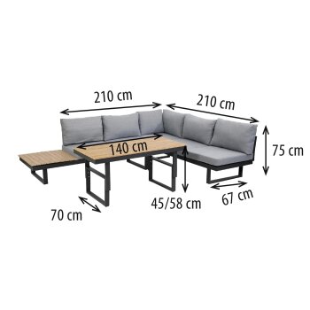 greemotion Lounge-Set San Jose, Schwarz/Grau - B-Ware neuwertig