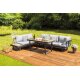 greemotion Lounge-Set San Jose, Schwarz/Grau - B-Ware neuwertig