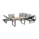 greemotion Lounge-Set San Jose, Schwarz/Grau - B-Ware neuwertig