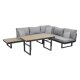 greemotion Lounge-Set San Jose, Schwarz/Grau - B-Ware neuwertig