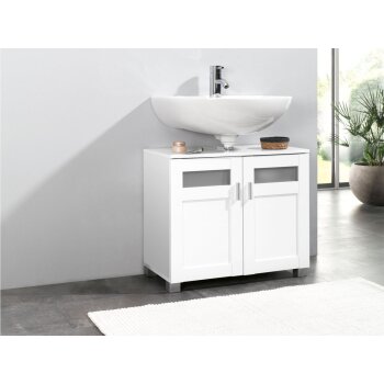 LIVARNO home Waschbeckenunterschrank »Basel«, mit 2 Glasrahmentüren - B-Ware sehr gut