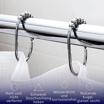 2LB Depot 12 extra große Duschvorhangringe aus Edelstahl - B-Ware sehr gut