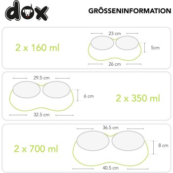 DDOXX Doppel-Fressnapf, rutschfest, 2 x 160 ml, grün - B-Ware neuwertig