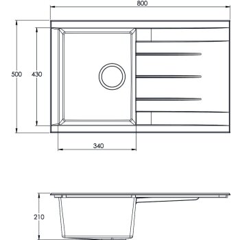 respekta Einbauspüle Houston 80 x 50 cm, schwarz - B-Ware sonstiges