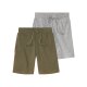 pepperts!® Jungen Sweatshorts, 2 Stück, mit hohem Baumwollanteil (grau/khaki, 134/140) - B-Ware neuwertig
