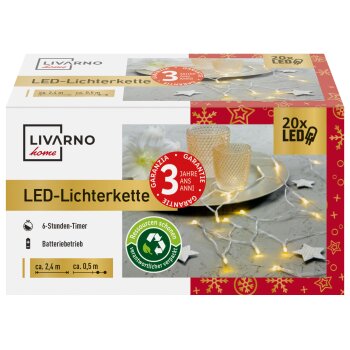 LIVARNO home LED-Lichterkette, 2,4 m, 20 LEDs - B-Ware