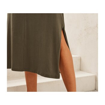 esmara® Damen Leinen-Kleid mit langen Seitenschlitzen...