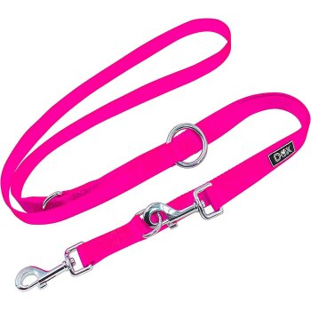 DDOXX Hundeleine Nylon, 3fach verstellbar, 2m | für...