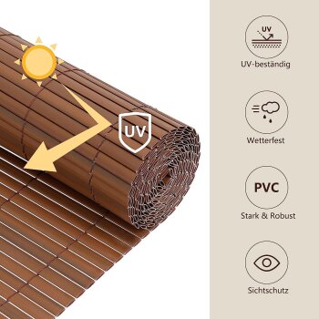 Ribelli PVC Sichtschutzmatte, 100 x 400 cm, braun - B-Ware neuwertig
