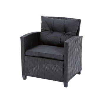 LIVARNO home Lounge-Set, 4-teilig, mit Kissen, anthrazit - B-Ware neuwertig