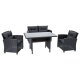 LIVARNO home Lounge-Set, 4-teilig, mit Kissen, anthrazit - B-Ware neuwertig
