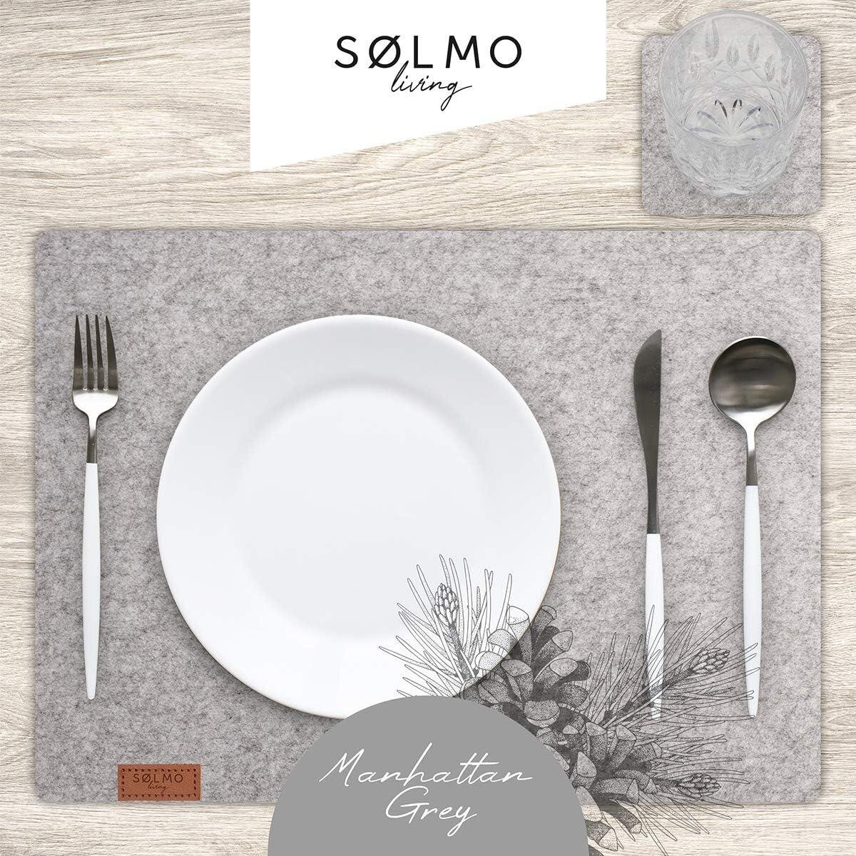 sølmo I 12er Premium Manhatten Platzsets - 42x32 gut, Filz, € sehr Grey 7,99 B-Ware aus cm