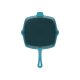 ERNESTO® Gusseisen-Grillpfanne, 24,5 x 24,5 cm, gerillt (petrol) - B-Ware Transportschaden Kosmetisch