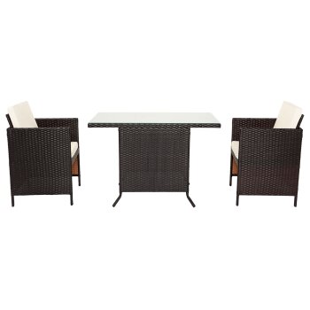 LIVARNO home Balkon-Set, aus Geflecht, 3-teilig, braun - B-Ware neuwertig