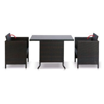 LIVARNO home Balkon-Set, aus Geflecht, 3-teilig, braun - B-Ware neuwertig