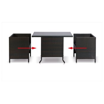 LIVARNO home Balkon-Set, aus Geflecht, 3-teilig, braun - B-Ware neuwertig