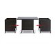 LIVARNO home Balkon-Set, aus Geflecht, 3-teilig, braun - B-Ware neuwertig