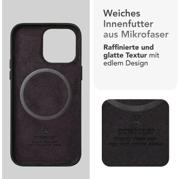 DONBOLSO iPhone 14 Pro Max Hülle Leder, schwarz -...