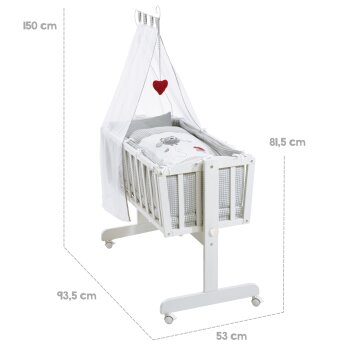roba Komplettwiegenset Adam & Eule, 40 x 90 cm, weiß - B-Ware neuwertig