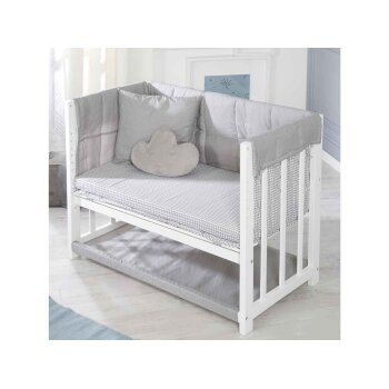 roba 4-in-1 Beistellbett, Wiege, Babybett und Kinderbank, ab der Geburt (Adam & Eule) - B-Ware neuwertig