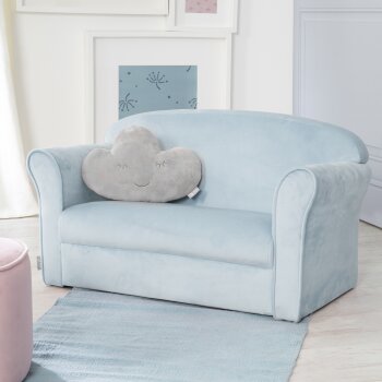 roba Kindersofa Lil Sofa mit Armlehnen, bequeme Kindercouch, hellblau - B-Ware neuwertig