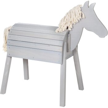 roba Outdoor Spielpferd, aus Massivholz, grau lasiert -...