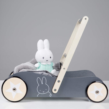 roba Baby Lauflernwagen miffy mit Bremse - Lauflernhilfe für Kinder - als Puppenwagen nutzbar, Miffy, grau - B-Ware neuwertig