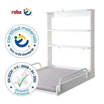 roba Wandwickeltisch + Wickelauflage, grau - B-Ware...