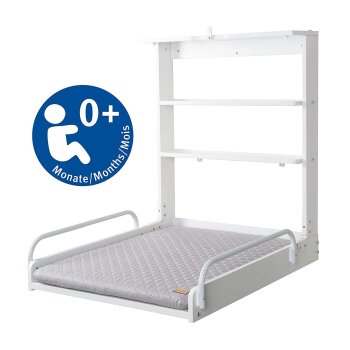 roba Wandwickeltisch + Wickelauflage, grau - B-Ware neuwertig