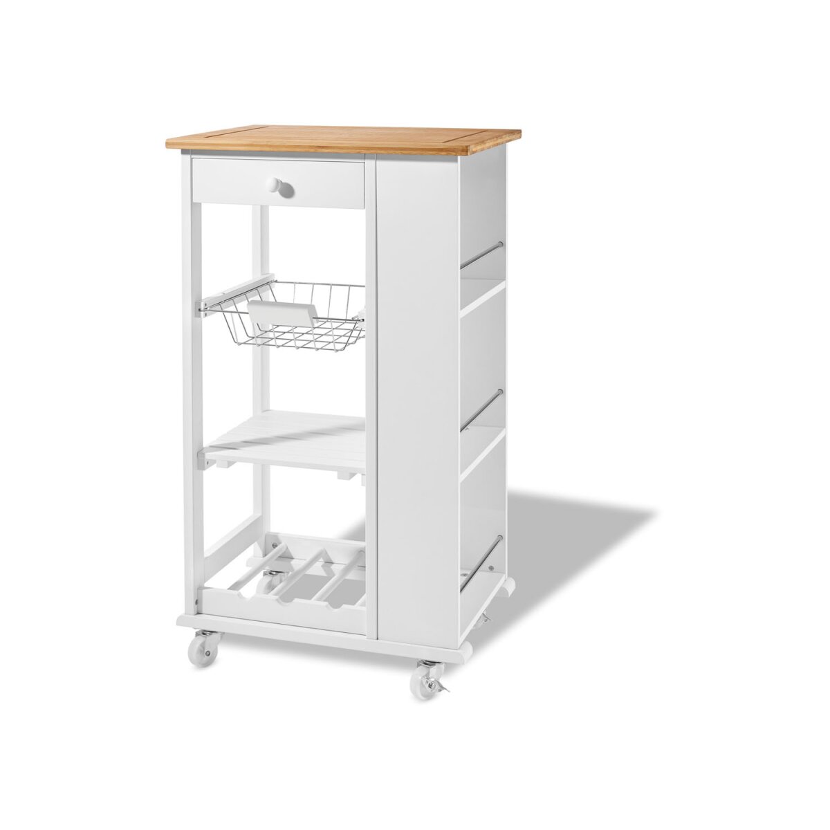 LIVARNO home Küchentrolley mit Bambusholz, weiß/braun - B-Ware  Transportschaden Kosmetisch, 37,99 €