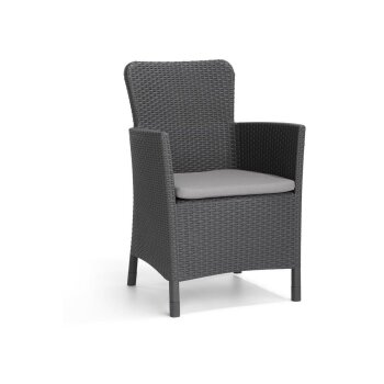 Allibert by Keter Miami Dining Chair mit Kissen, graphite...