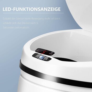 Ribelli Automatik-Mülleimer, mit Sensor, 50L, weiß - B-Ware Transportschaden Kosmetisch