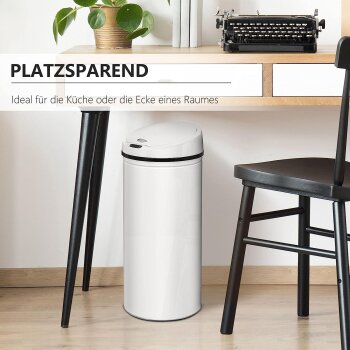 Ribelli Automatik-Mülleimer, mit Sensor, 50L, weiß - B-Ware Transportschaden Kosmetisch