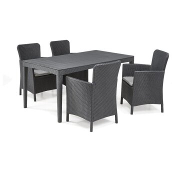 Allibert Dining Set Girona-Miami, 5-teilig, anthrazit -...