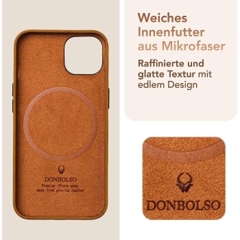 DONBOLSO Echtleder-Hülle, für iPhone 13,...