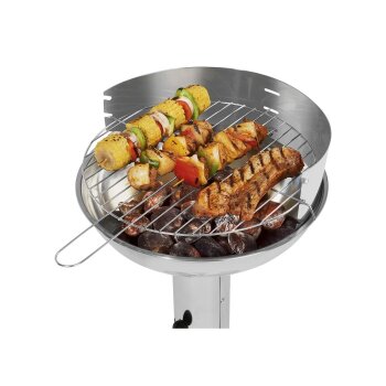 GRILLMEISTER Holzkohle Säulengrill, Edelstahl - B-Ware neuwertig