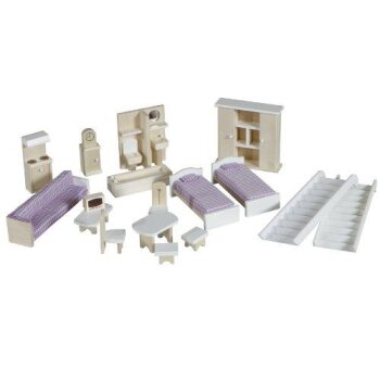roba Puppenhaus, Puppenvilla inkl. 16 Puppenmöbel, pastell - B-Ware sehr gut