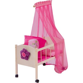 roba Happy Fee Puppenbett, inkl. Zubehör, natur/pink...