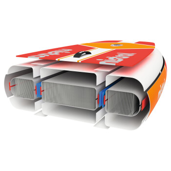 Mistral Zweikammer-Paddleboard-SUP »Race 126« mit Doppelkammer-System, rot/gelb - B-Ware sehr gut