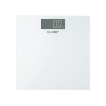SILVERCREST® PERSONAL CARE Personenwaage, Slim Design, aus Glas (Weiß) - B-Ware neuwertig