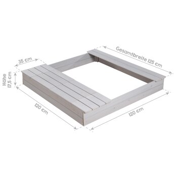 roba Outdoor + Sandkasten, mit 2 Spielwannen, grau lasiert - B-Ware sehr gut