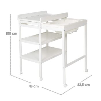 roba Bade-Wickel-Kombination + Wickelauflage, weiß/grau - B-Ware neuwertig