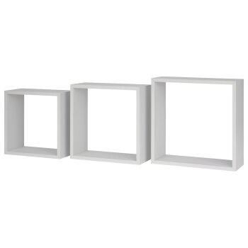 LIVARNO home Regalwürfel 3er Set, 30 x 30 cm, weiß - B-Ware Transportschaden Kosmetisch